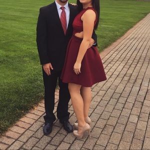 Red lace dress